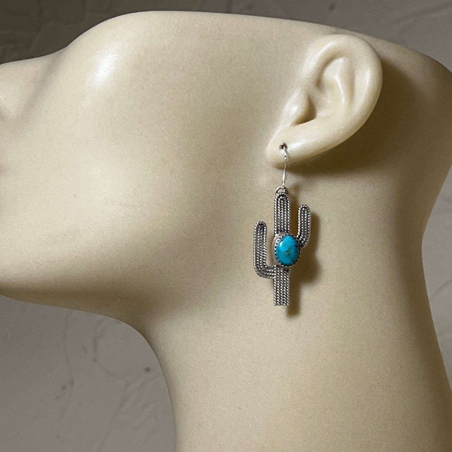 Sterling silver Turquoise cactus Earrings Delbert Gordon Sterling Silver 849