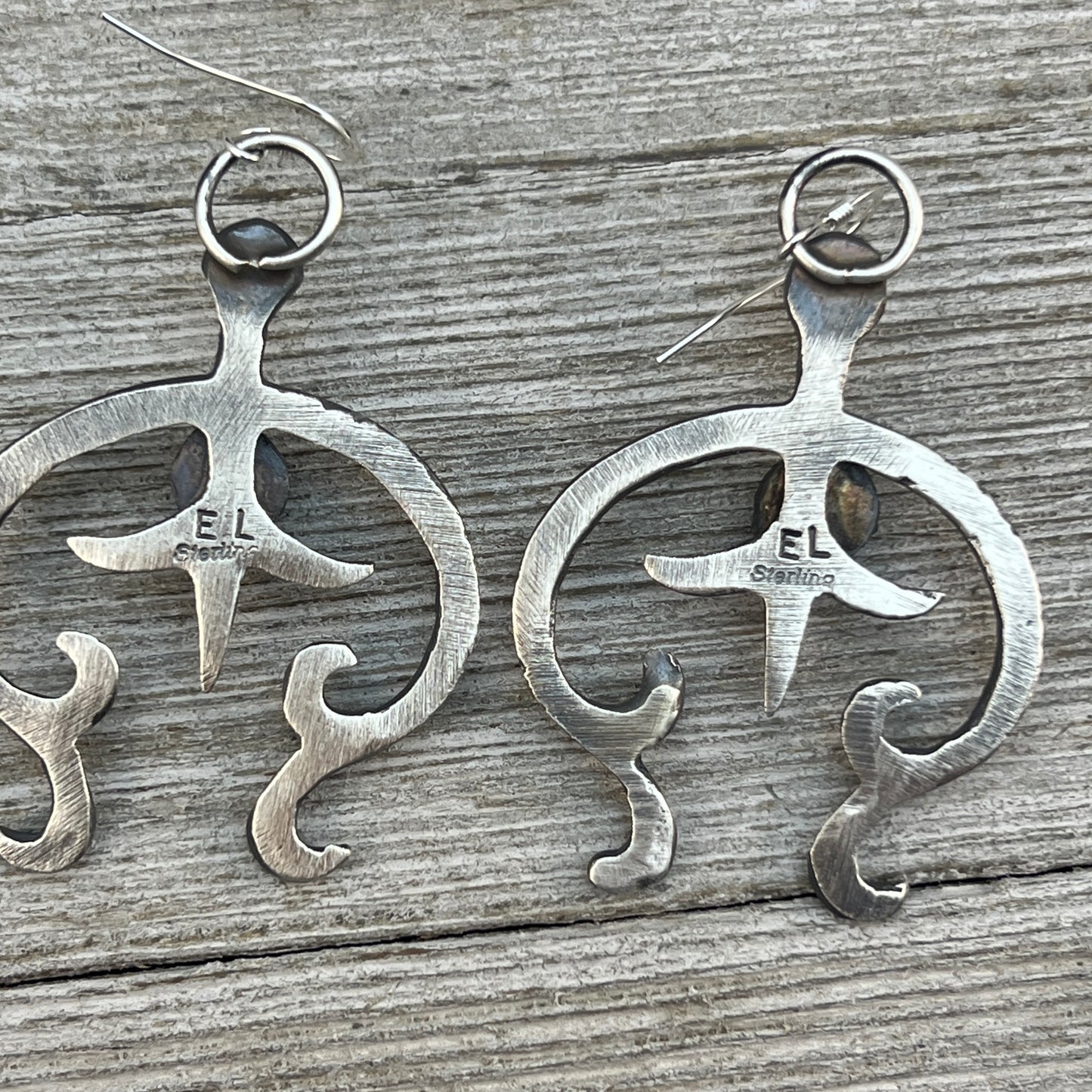 Tufa cast Naja earrings, sterling silver turquoise Navajo Eva & Linberg Billah 4