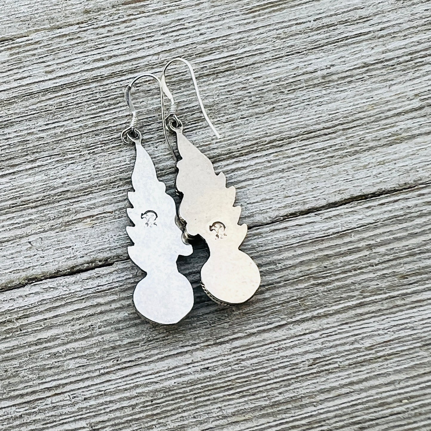 Turquoise earrings sterling silver Genevieve Francisco Navajo handmade ER34