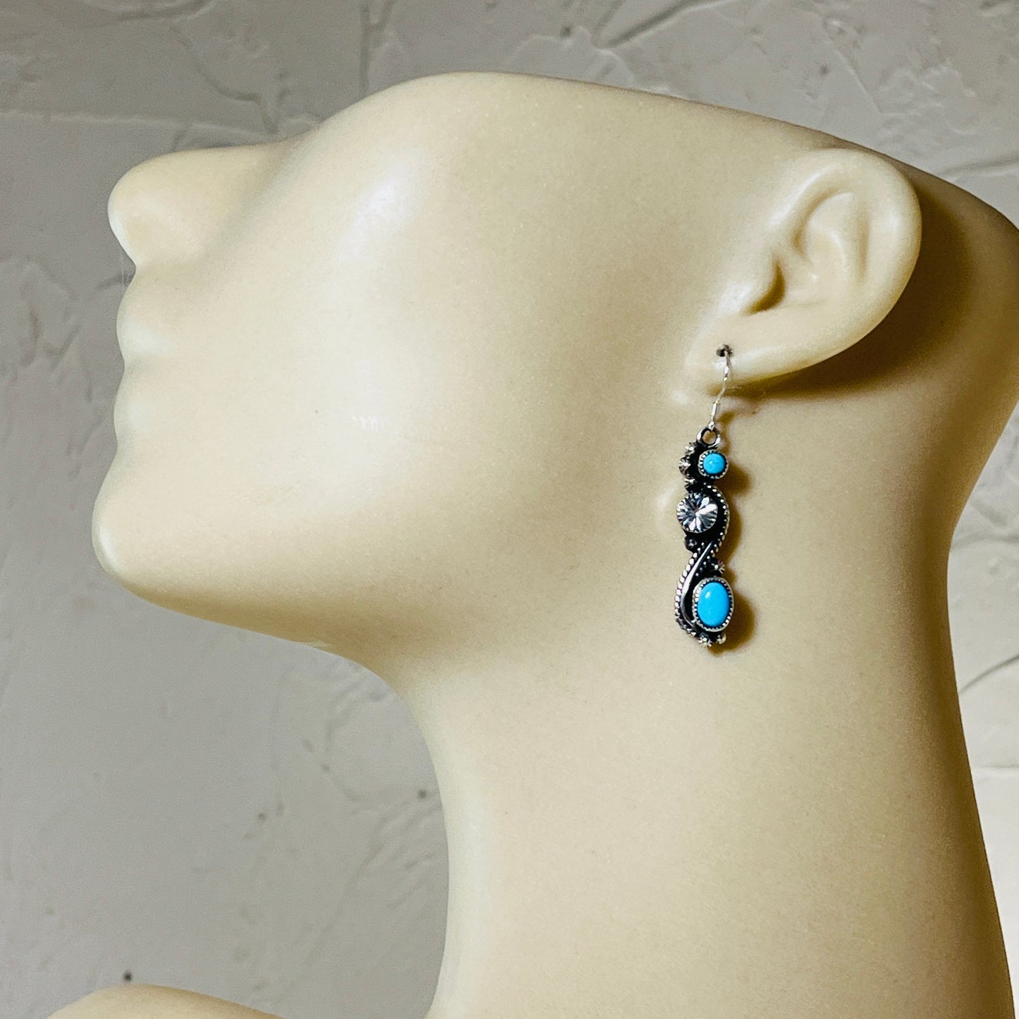 Blue Turquoise Cubic Zirconia CZ Dangle Earrings Sterling Silver Jimmy garcia ER64
