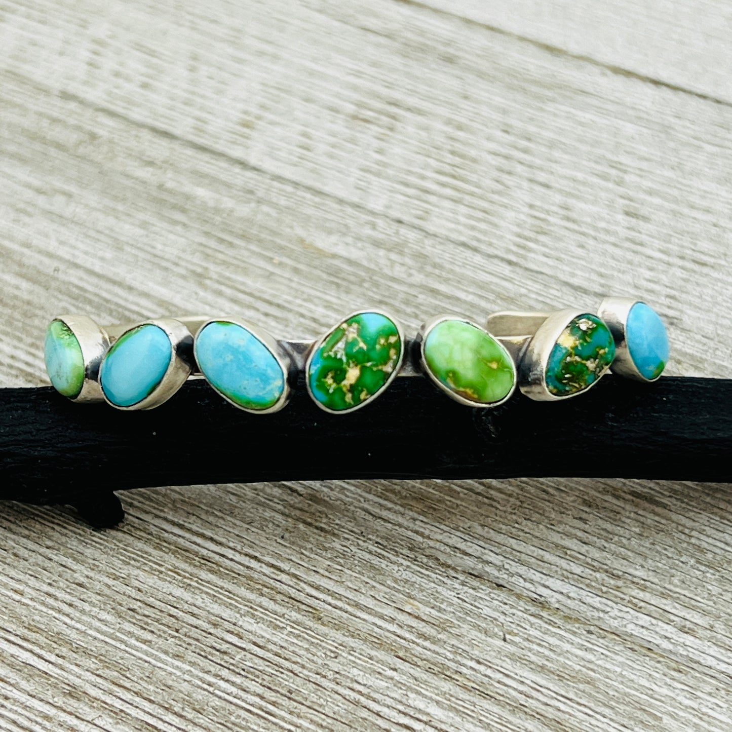 6 1/2" Sonoran Gold polychrome Turquoise cuff bracelet sterling silver Verley Betone BR23