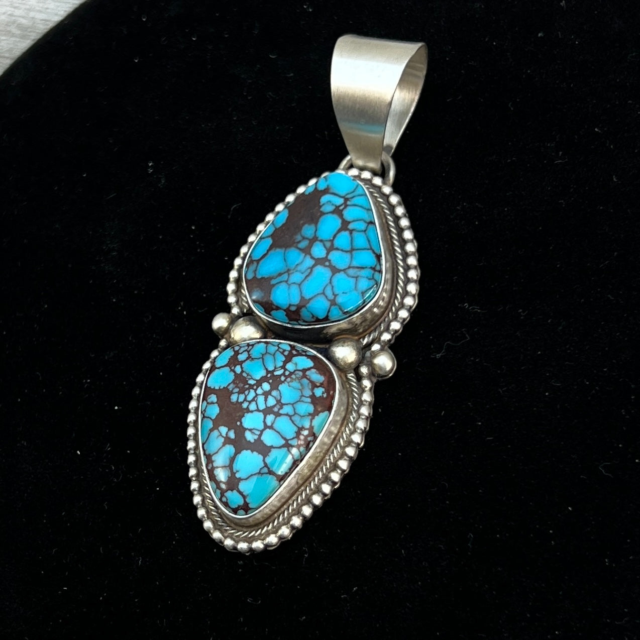 Egyptian Turquoise sterling silver pendant 6 Navajo Kathleen Livingston