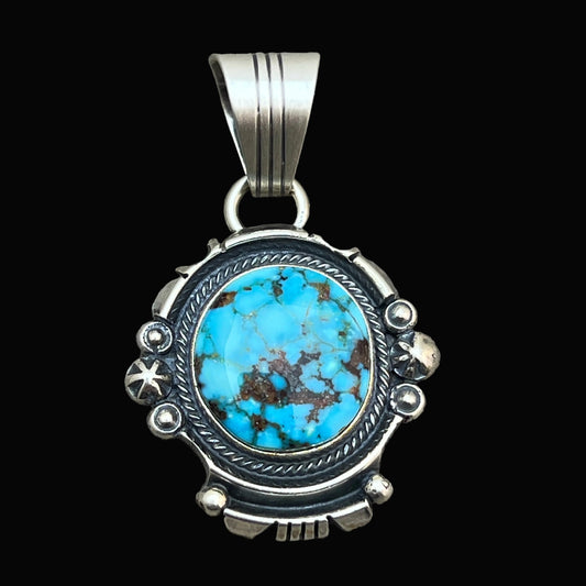 Kingman Turquoise pendant sterling silver Marita Benally Navajo 750