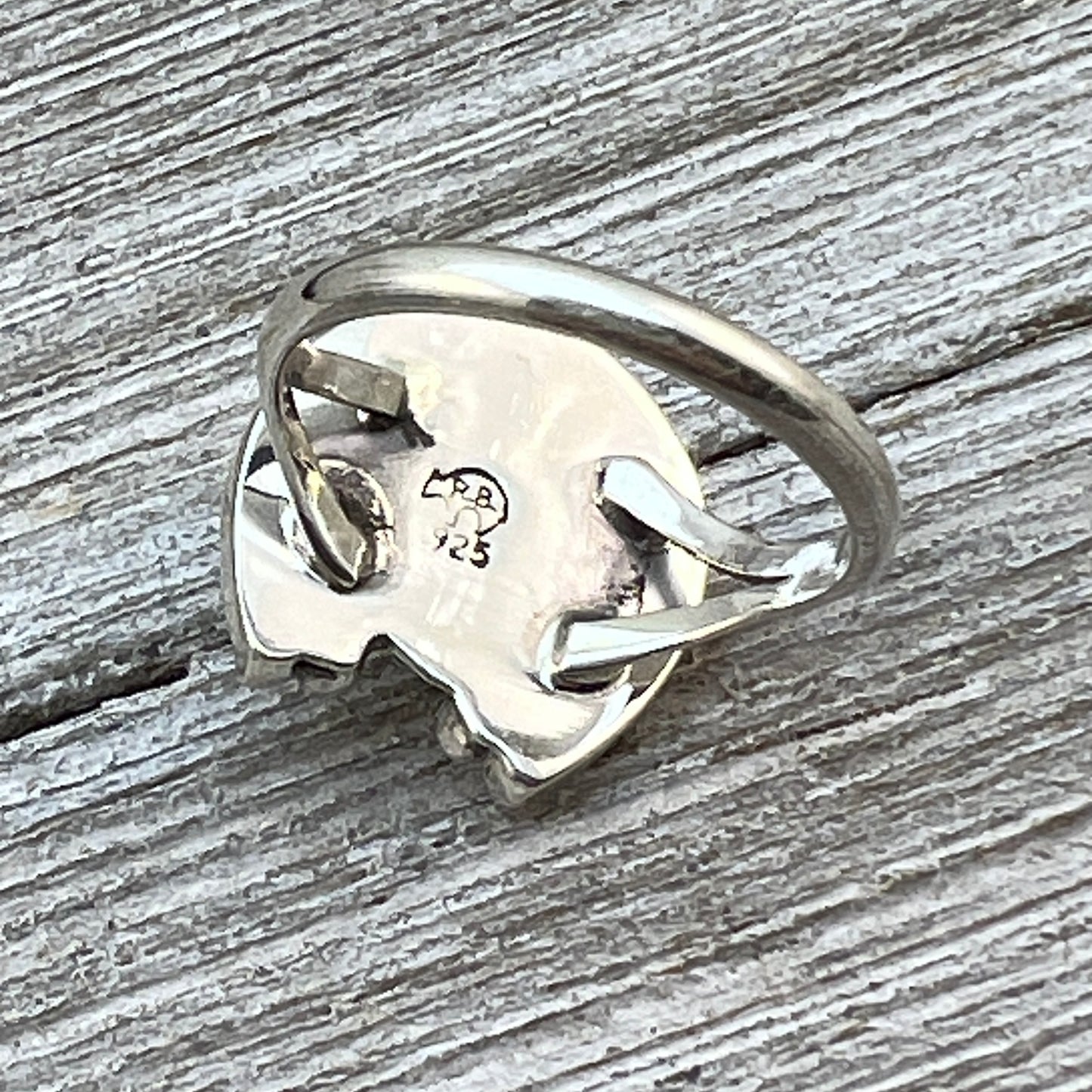 Size 8 Campitos Turquoise sterling silver horseshoe ring western equestrian jewelry Rodeo