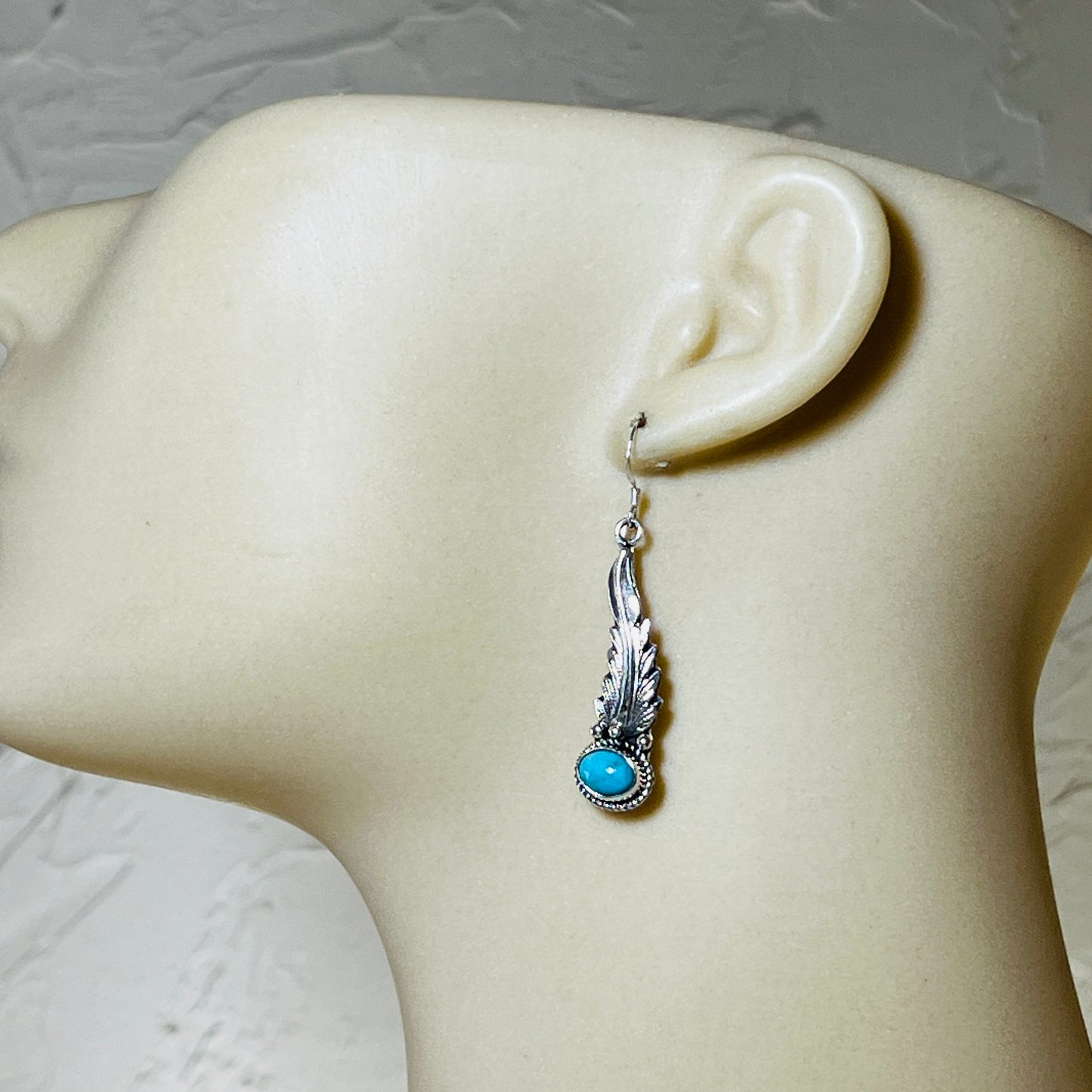 Turquoise  earrings sterling silver Rita Largo Navajo handmade ER37