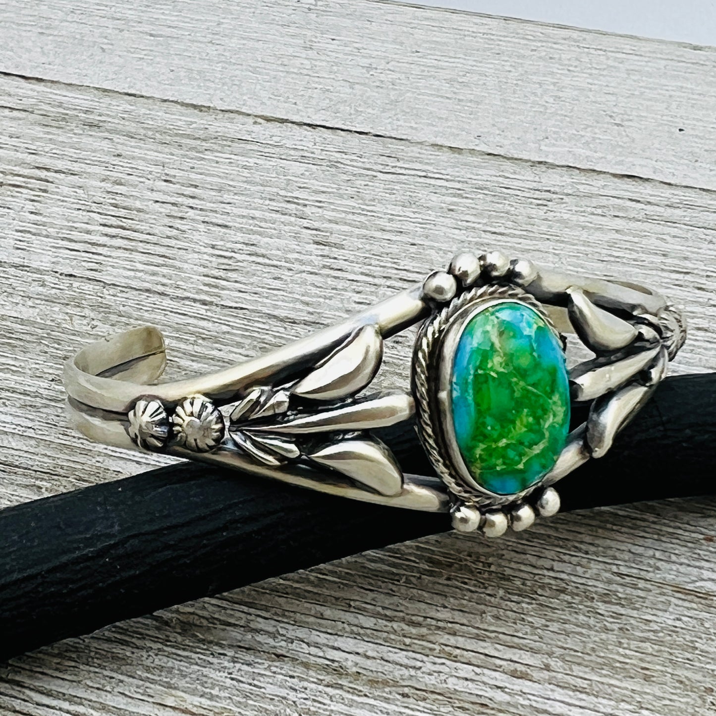 6 1/4" Sonoran Gold polychrome Turquoise cuff bracelet sterling silver Bobby Platero BR13
