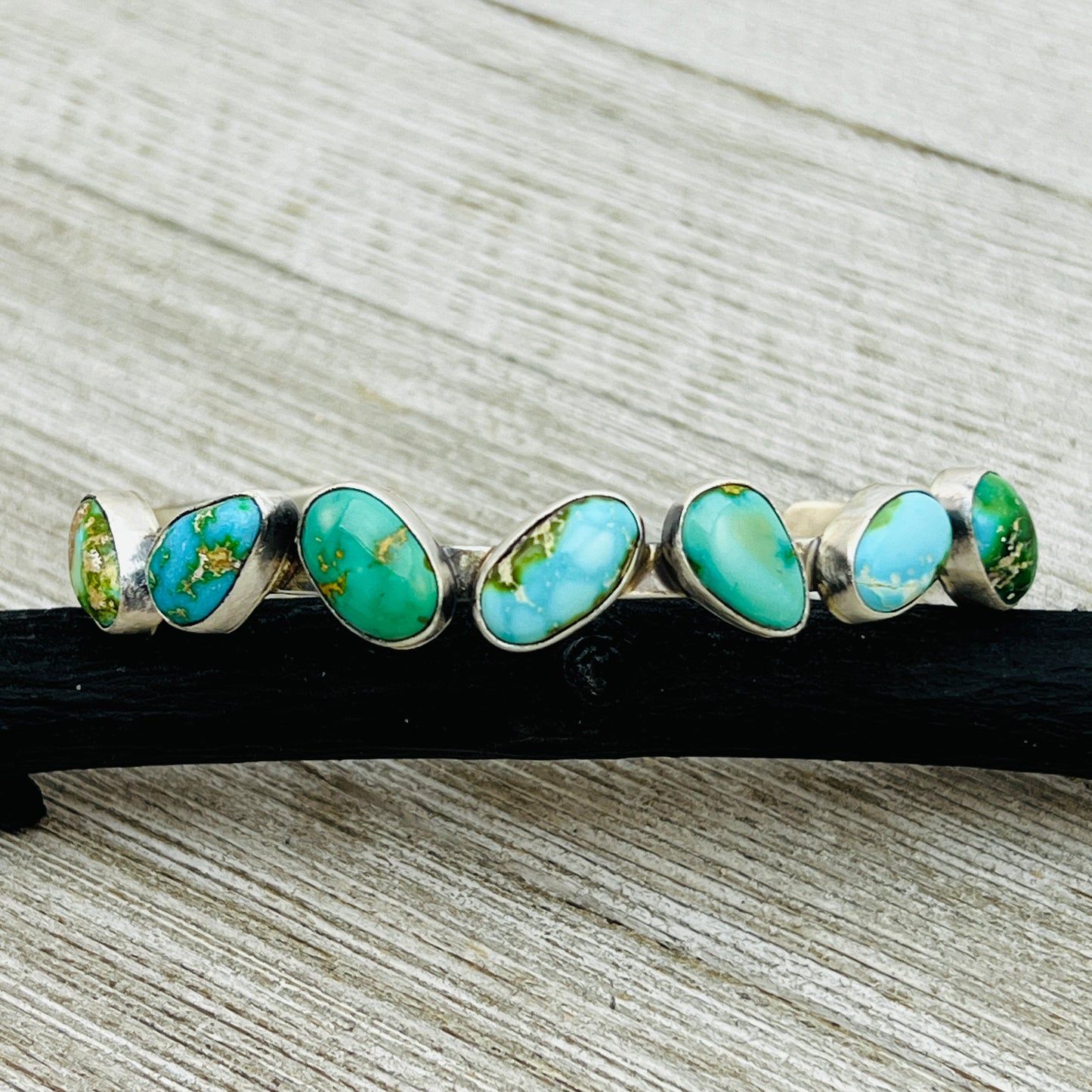 6 1/2" Sonoran Gold polychrome Turquoise cuff bracelet sterling silver Verley Betone BR21