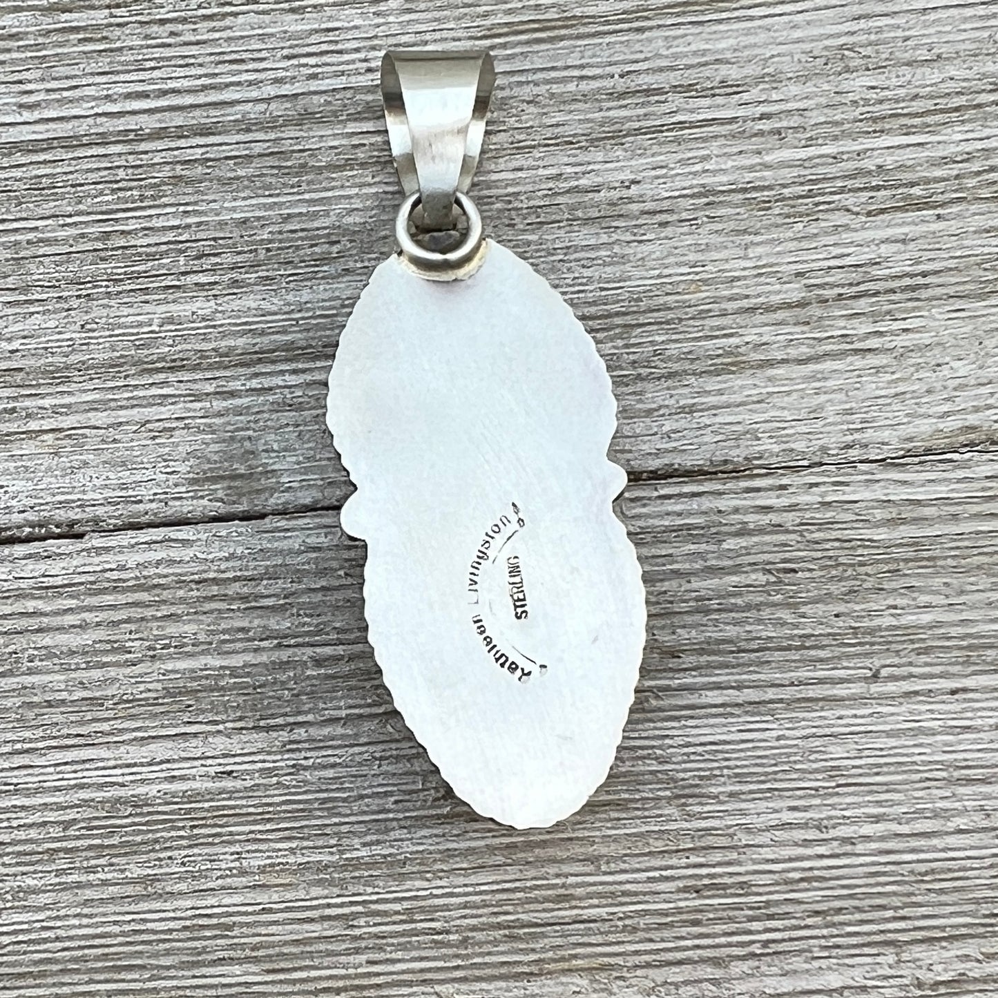 Egyptian Turquoise sterling silver pendant 6 Navajo Kathleen Livingston