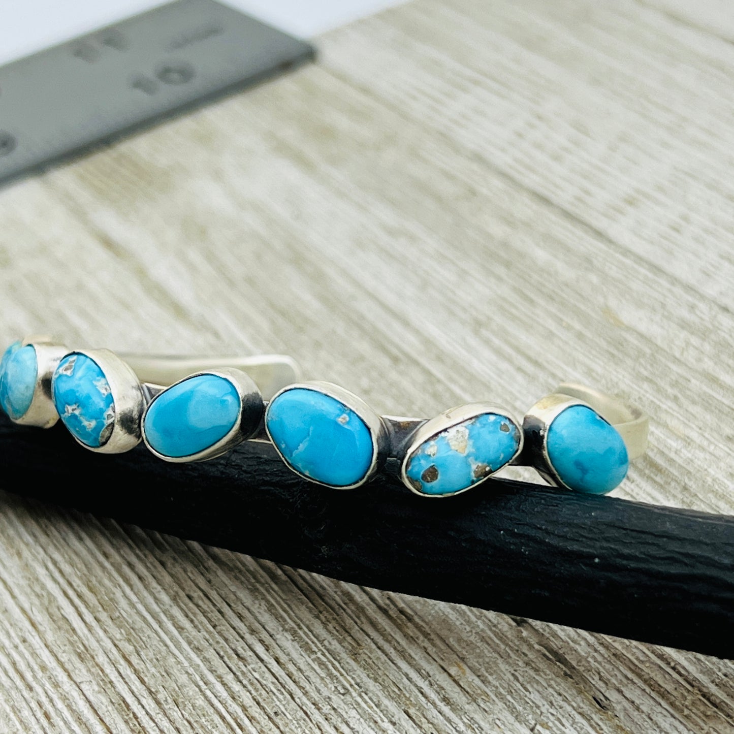 6 1/2" Sonoran Beauty Turquoise cuff bracelet sterling silver Verley Betone BR26