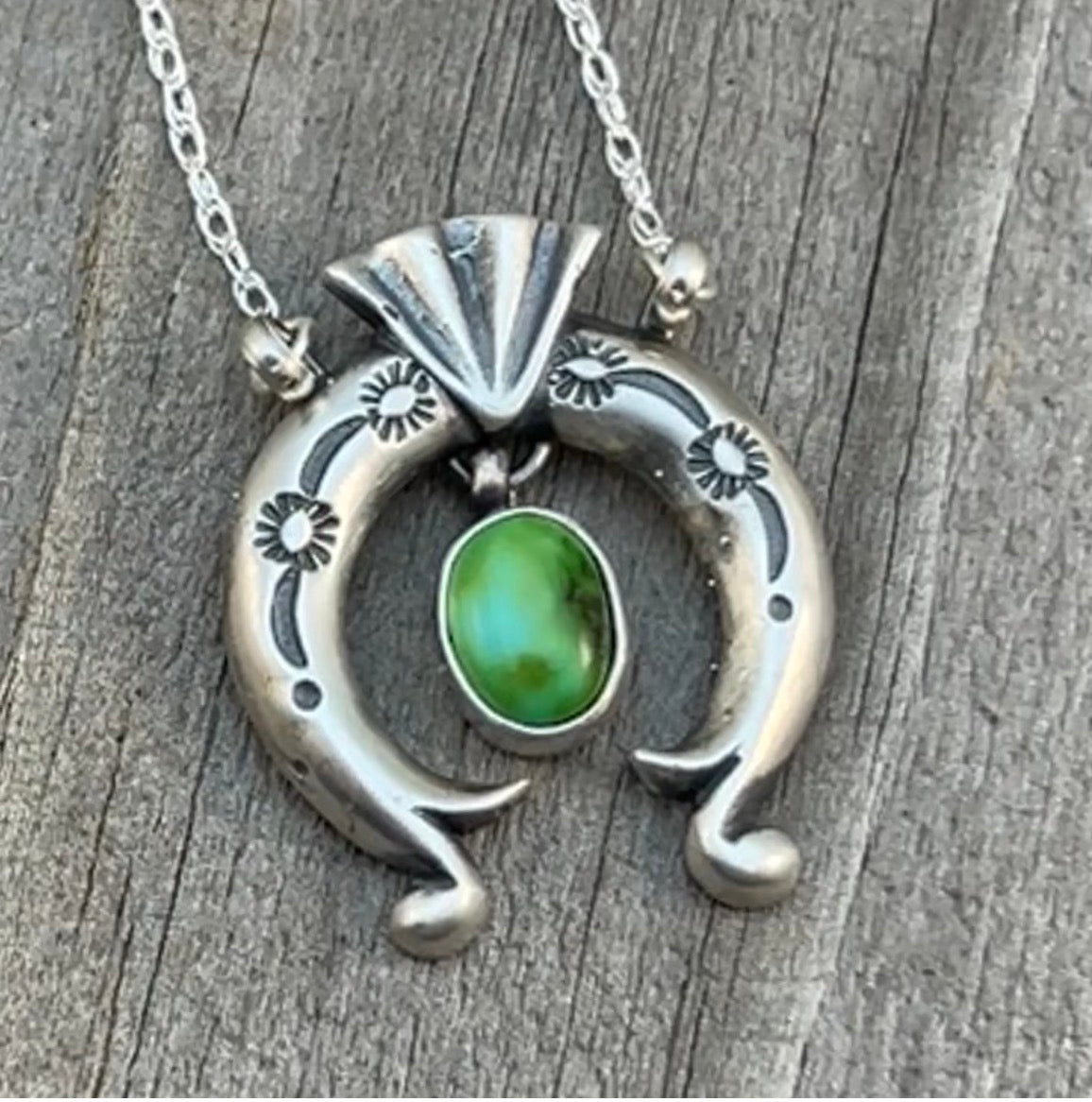 18 1/2" Sonoran Turquoise Naja Necklace Sterling silver Navajo Verley Betone 647