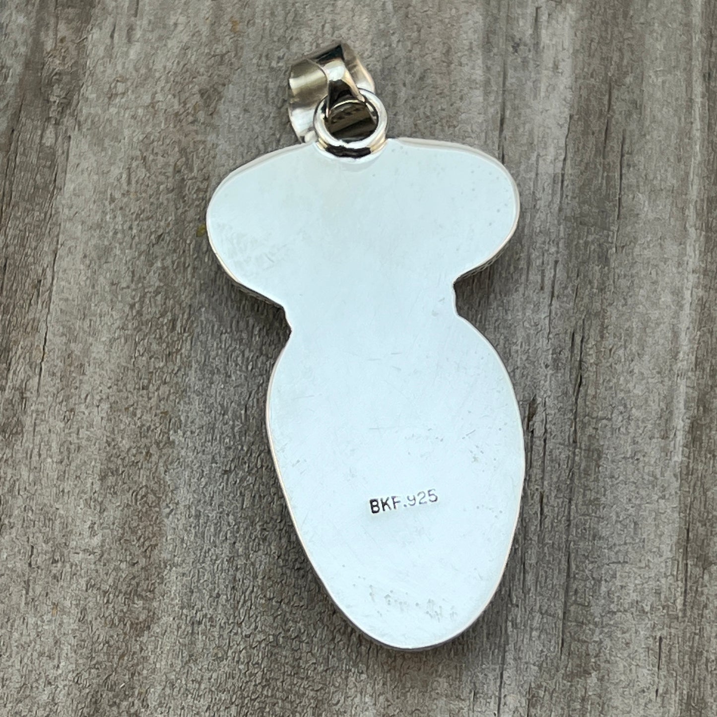 Natural #8 turquoise pendant Burt Francisco Sterling Silver Navajo Handmade 570