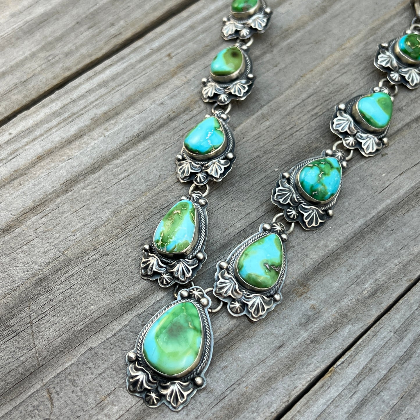 High quality Sonoran Polychrome Turquoise 24" necklace earrings set Randy Boyd 701