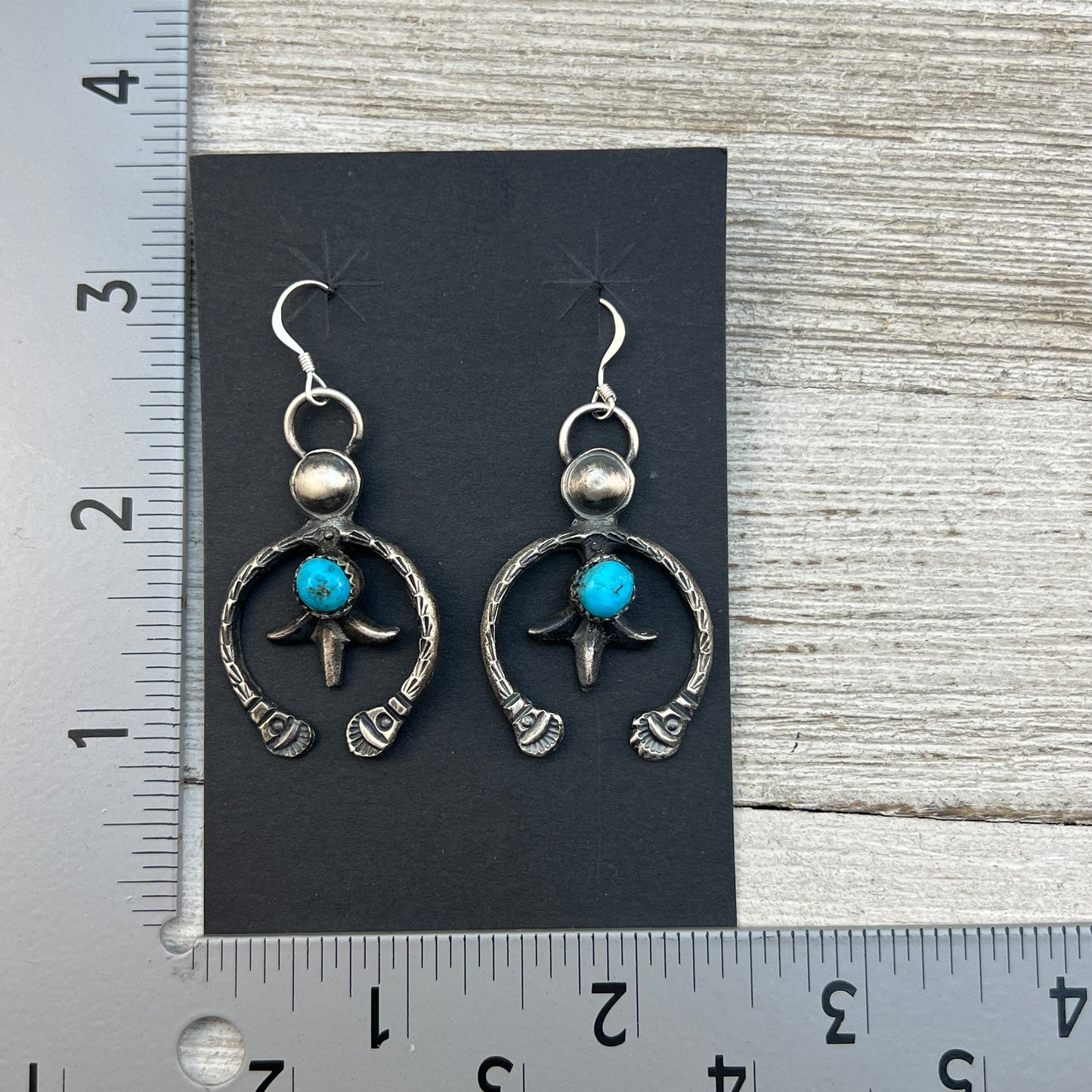 Tufa cast Naja earrings, sterling silver turquoise Navajo Eva & Linberg Billah 5