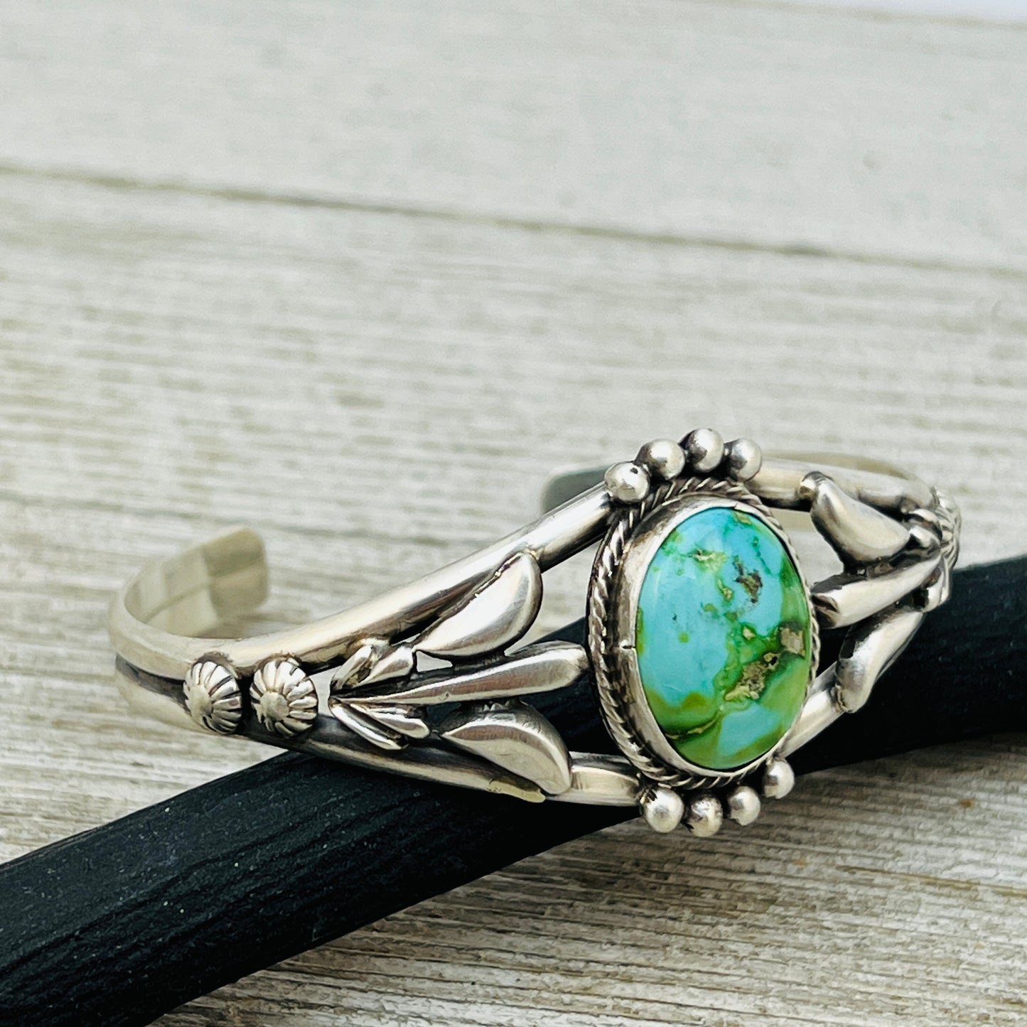 6 1/4" Sonoran Gold polychrome Turquoise cuff bracelet sterling silver Bobby Platero BR11