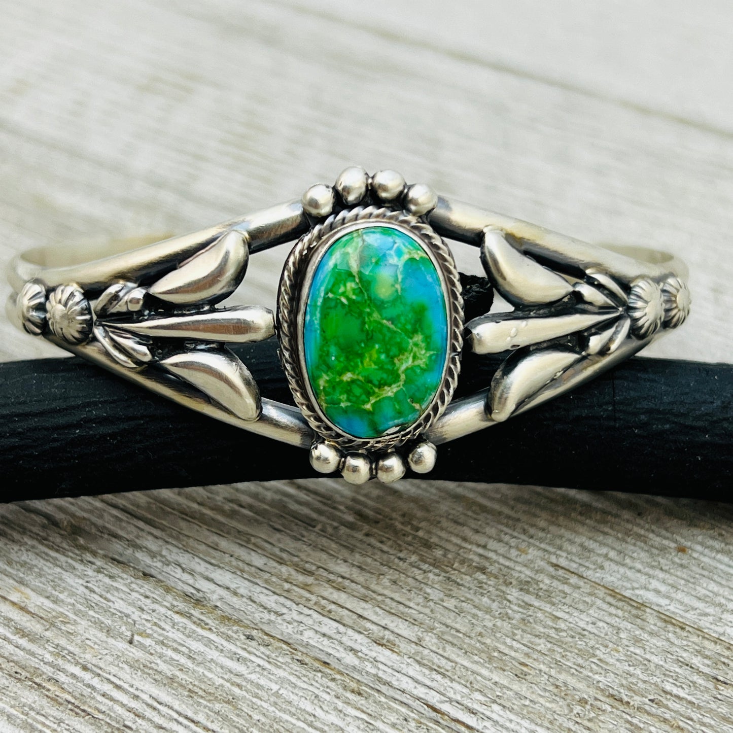 6 1/4" Sonoran Gold polychrome Turquoise cuff bracelet sterling silver Bobby Platero BR13
