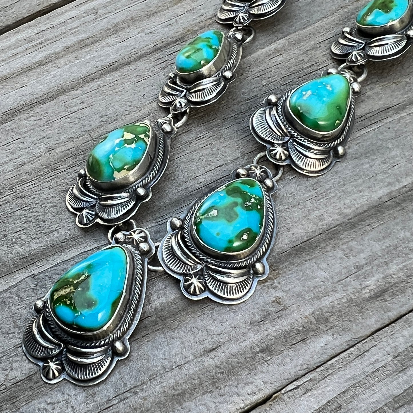 High quality Sonoran Polychrome Turquoise 24" necklace earrings set Randy Boyd 686