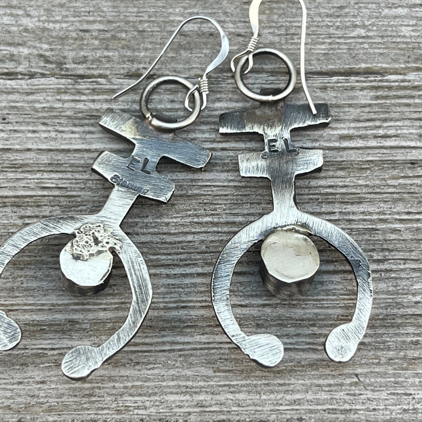 Tufa cast Naja earrings, sterling silver turquoise Navajo Eva & Linberg Billah 3