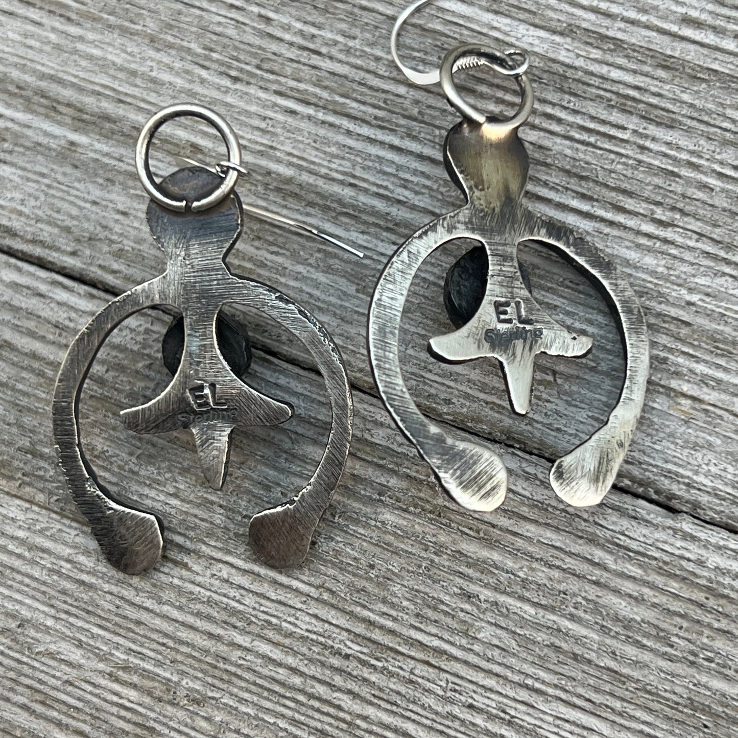 Tufa cast Naja earrings, sterling silver turquoise Navajo Eva & Linberg Billah 5