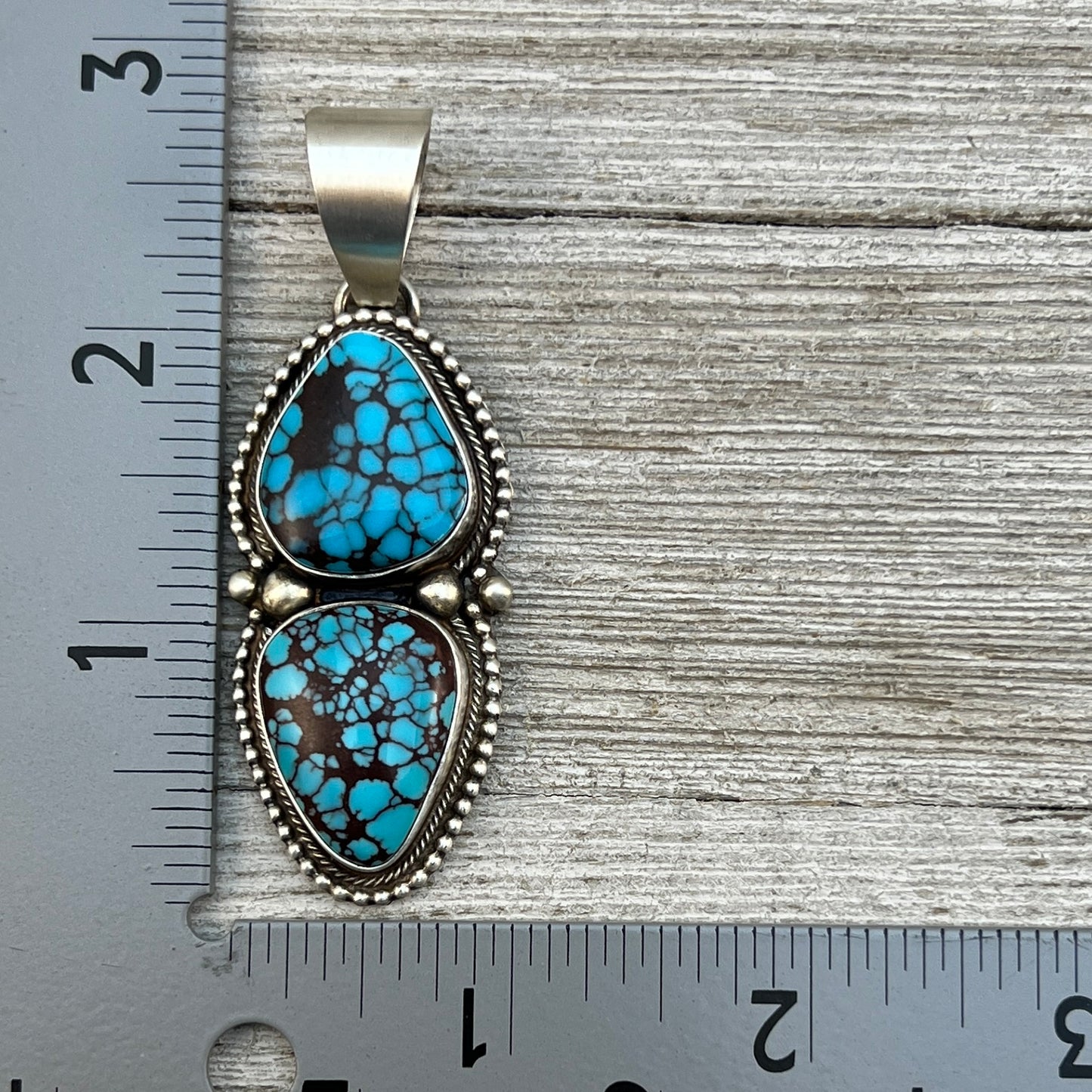 Egyptian Turquoise sterling silver pendant 6 Navajo Kathleen Livingston
