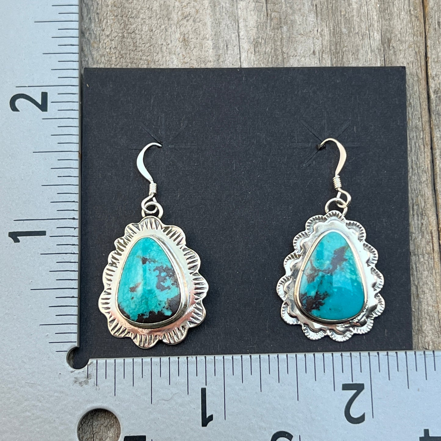 Sterling silver Teardrop Turquoise Earrings Annette Martinez Sterling Silver 844