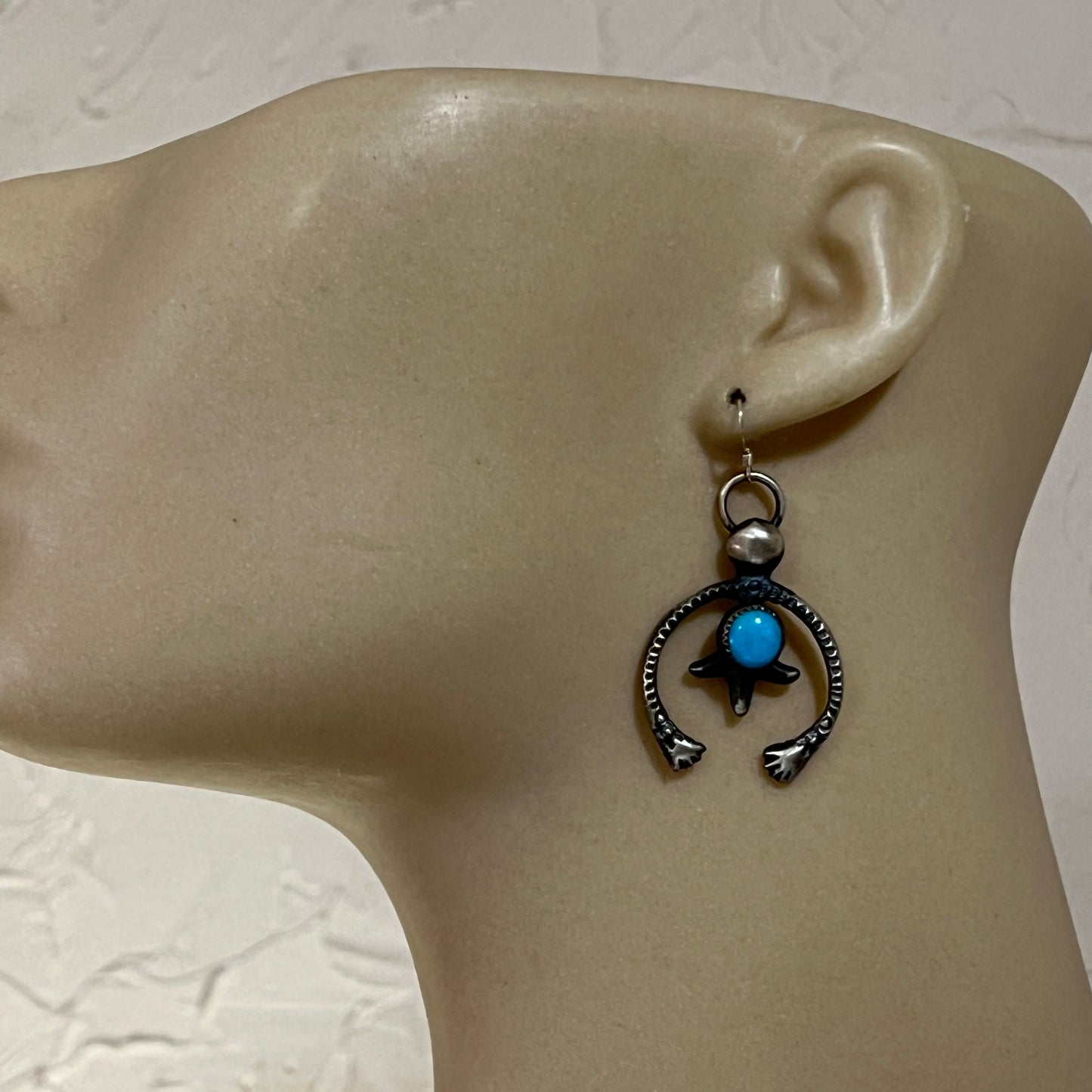 Tufa cast Naja earrings, sterling silver turquoise Navajo Eva & Linberg Billah