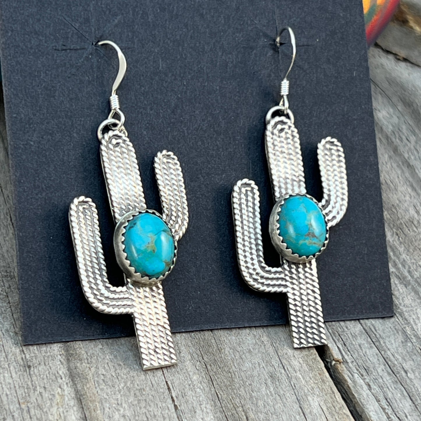 Sterling silver Turquoise cactus Earrings Delbert Gordon Sterling Silver 849