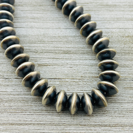 20" Sterling silver Navajo handmade 16mm large saucer bead Pearl necklace Bryannen Halwood 707
