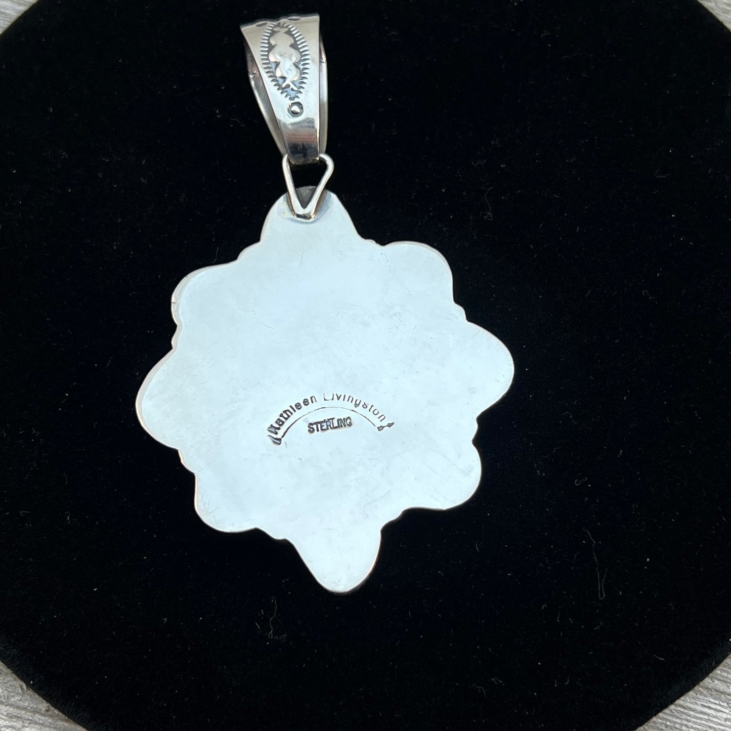 Egyptian Turquoise sterling silver Cluster pendant 1 Navajo Kathleen Livingston