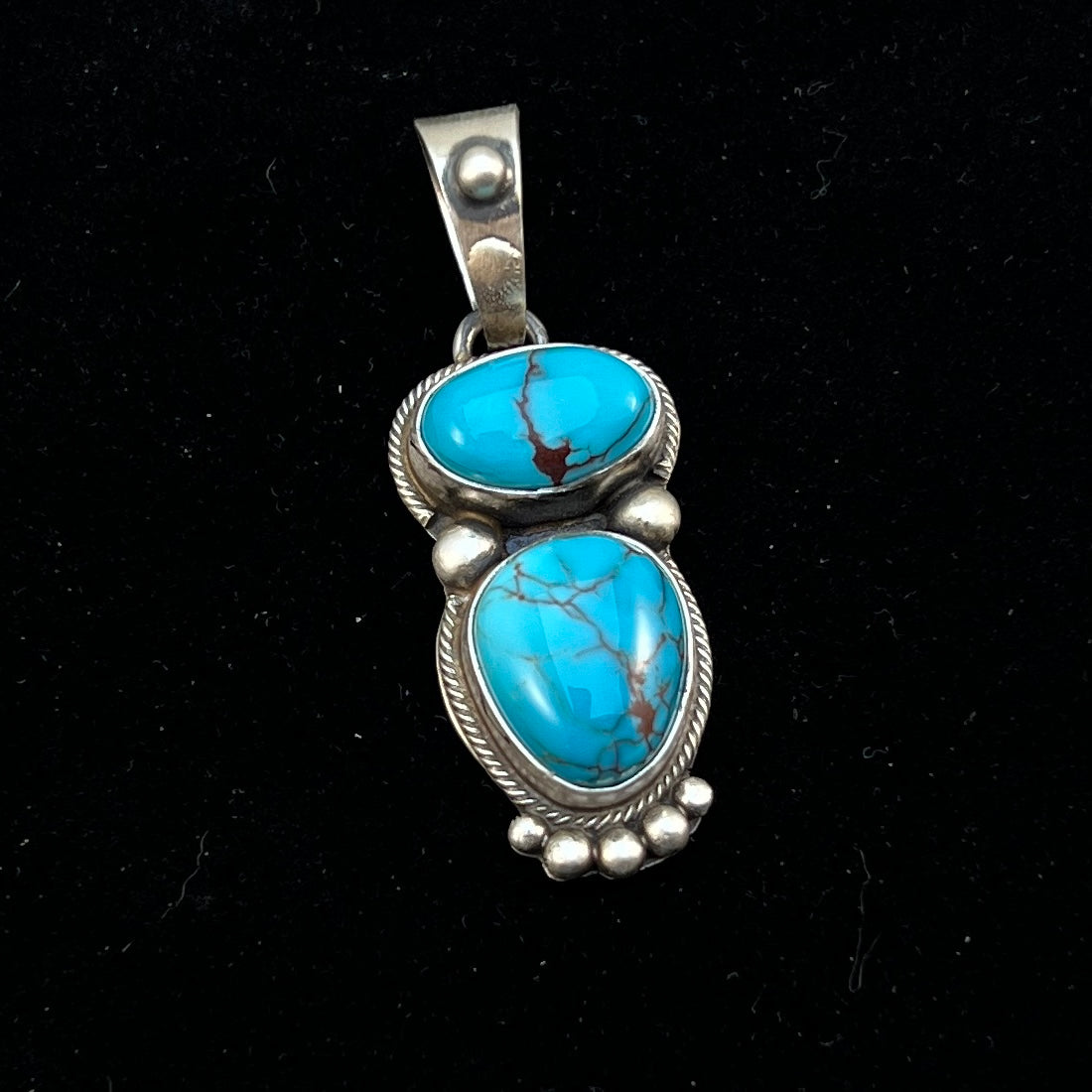 Egyptian Turquoise sterling silver pendant 3 Navajo Kathleen Livingston
