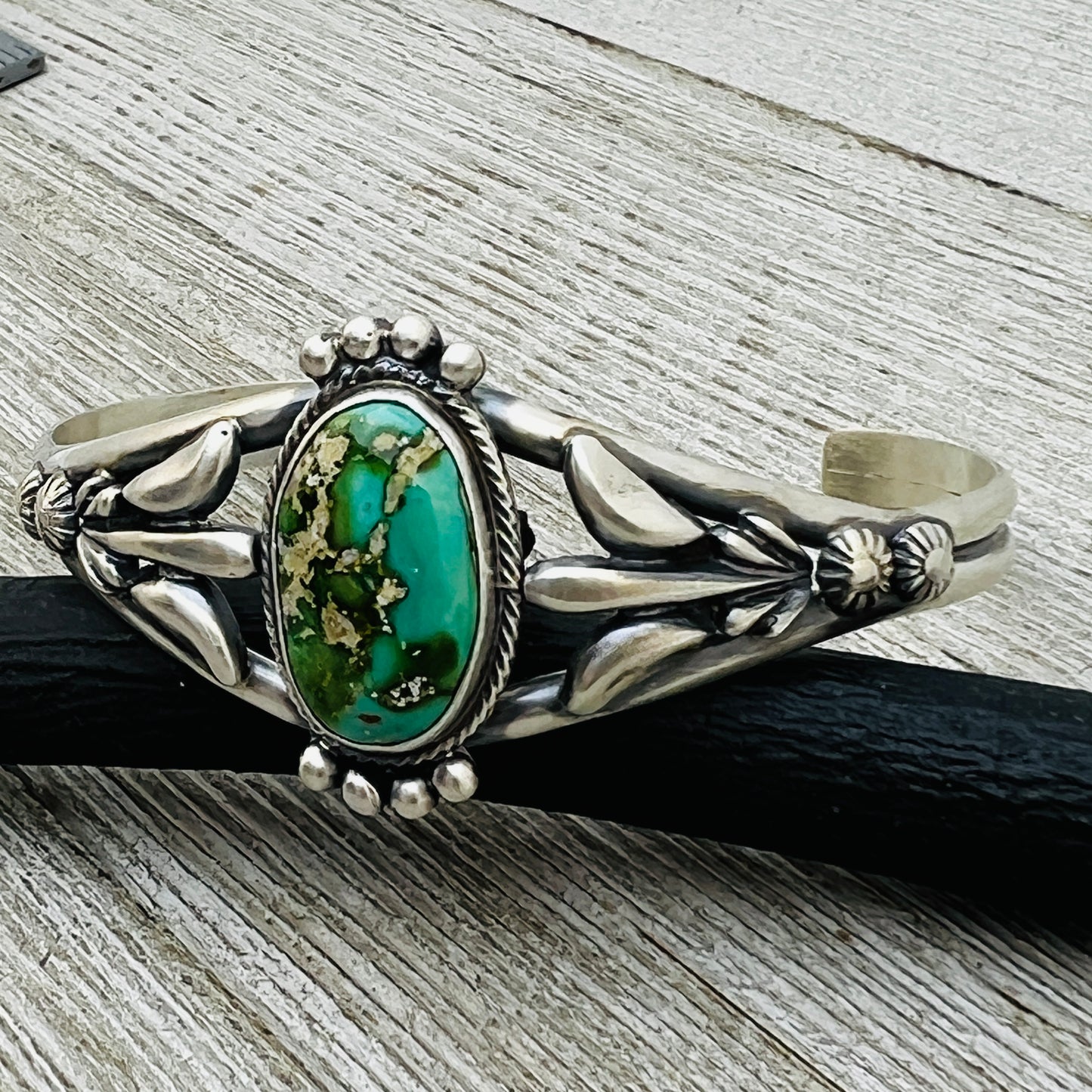 6 1/4" Sonoran Gold polychrome Turquoise cuff bracelet sterling silver Bobby Platero BR12