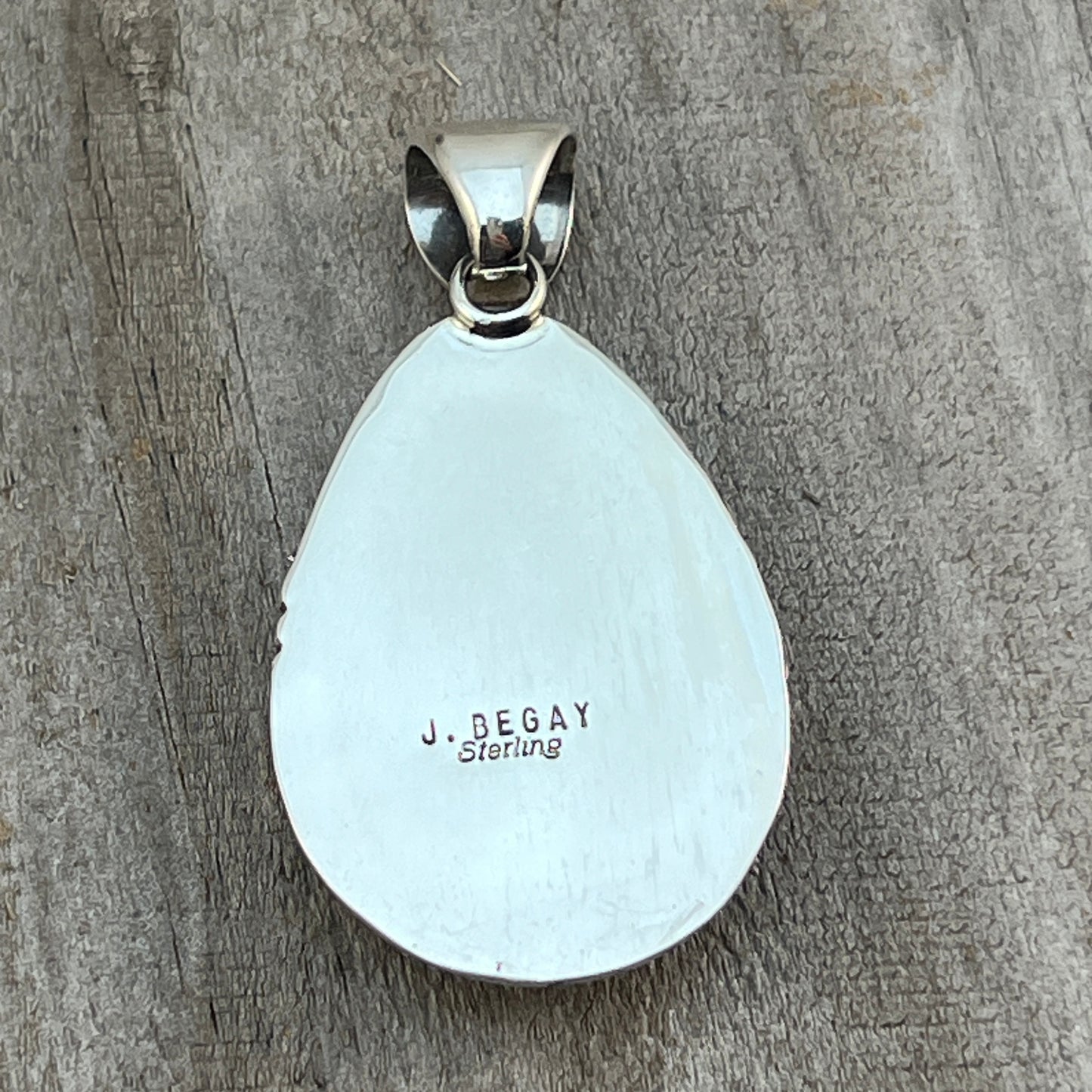 Larimar Pendant Sterling Silver Navajo handmade Junior Begay 531