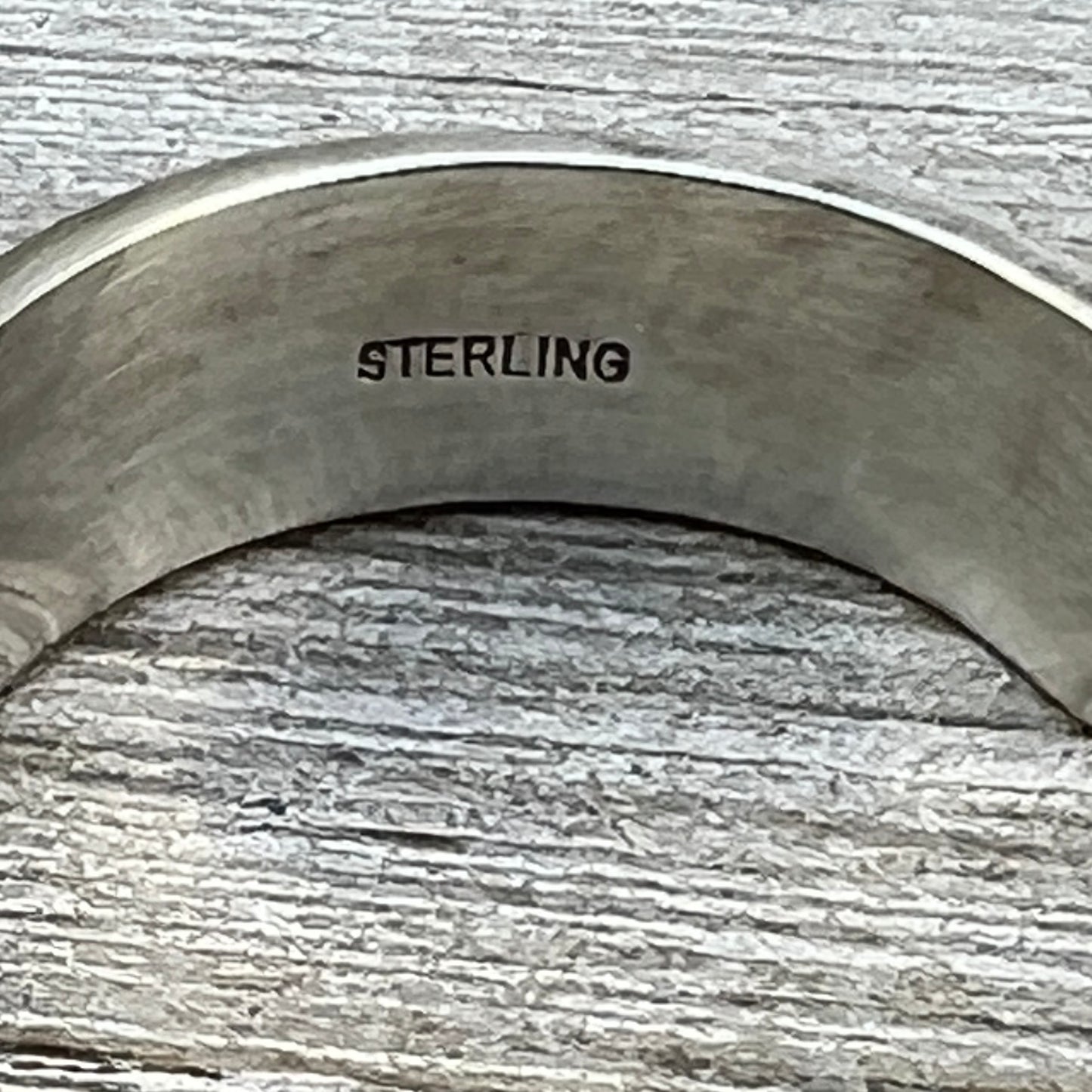 6.5" Heavy Stamped cuff bracelet 3, Navajo handmade Jerrold Tahe, sterling silver stack