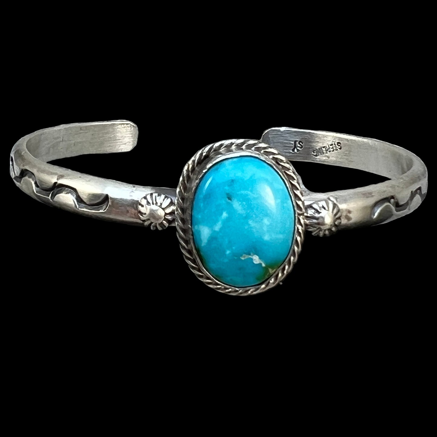 6 1/2" Sonoran Gold Turquoise Cuff Bracelet Navajo Samuel Yellowhair 471