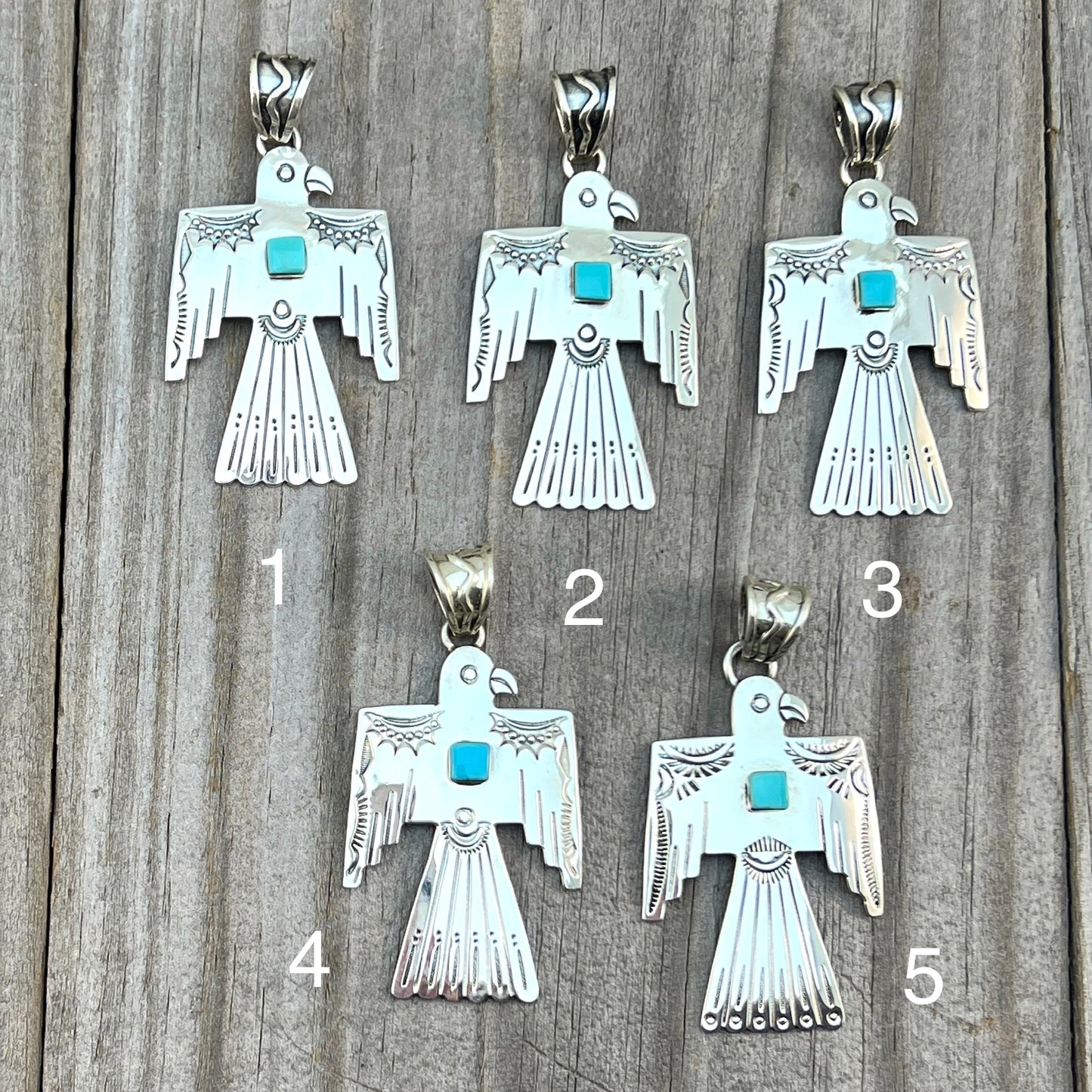 Turquoise Thunderbird Pendant Sterling silver Navajo Brandon Belin Navajo handmade 652