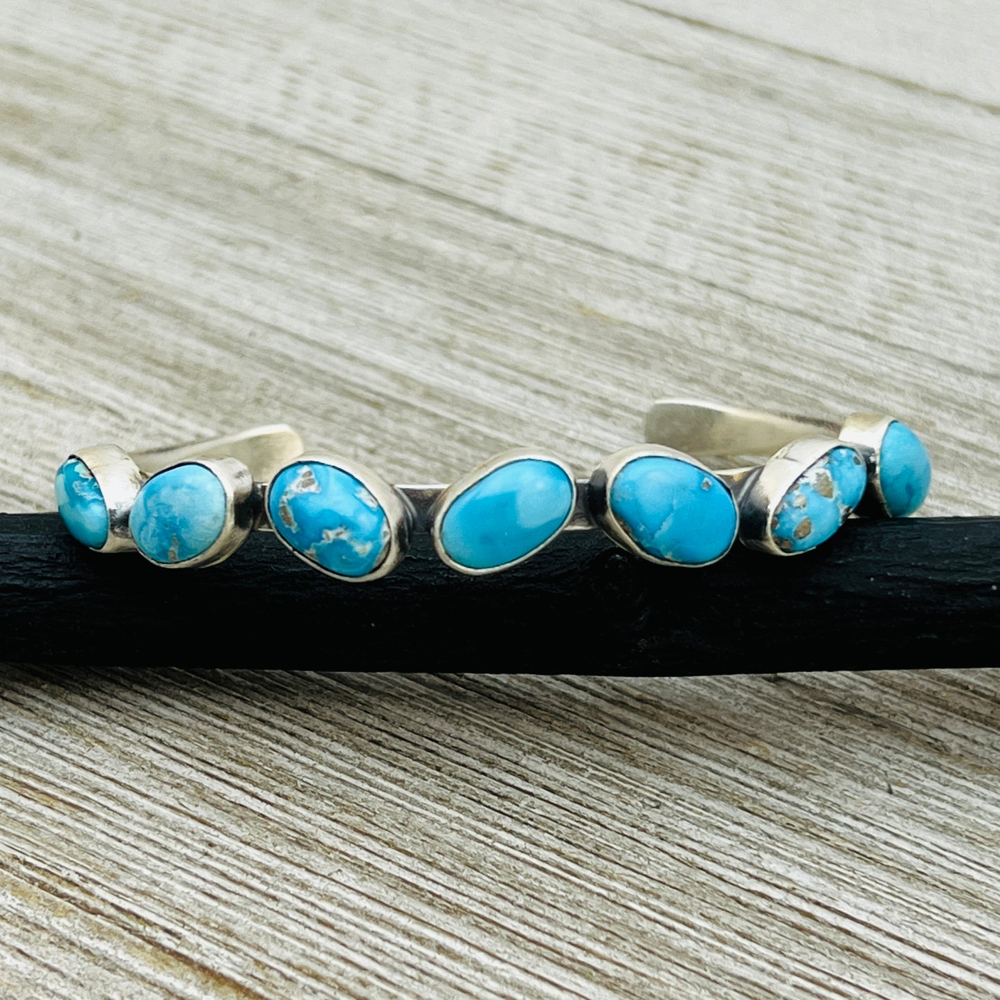 6 1/2" Sonoran Beauty Turquoise cuff bracelet sterling silver Verley Betone BR26