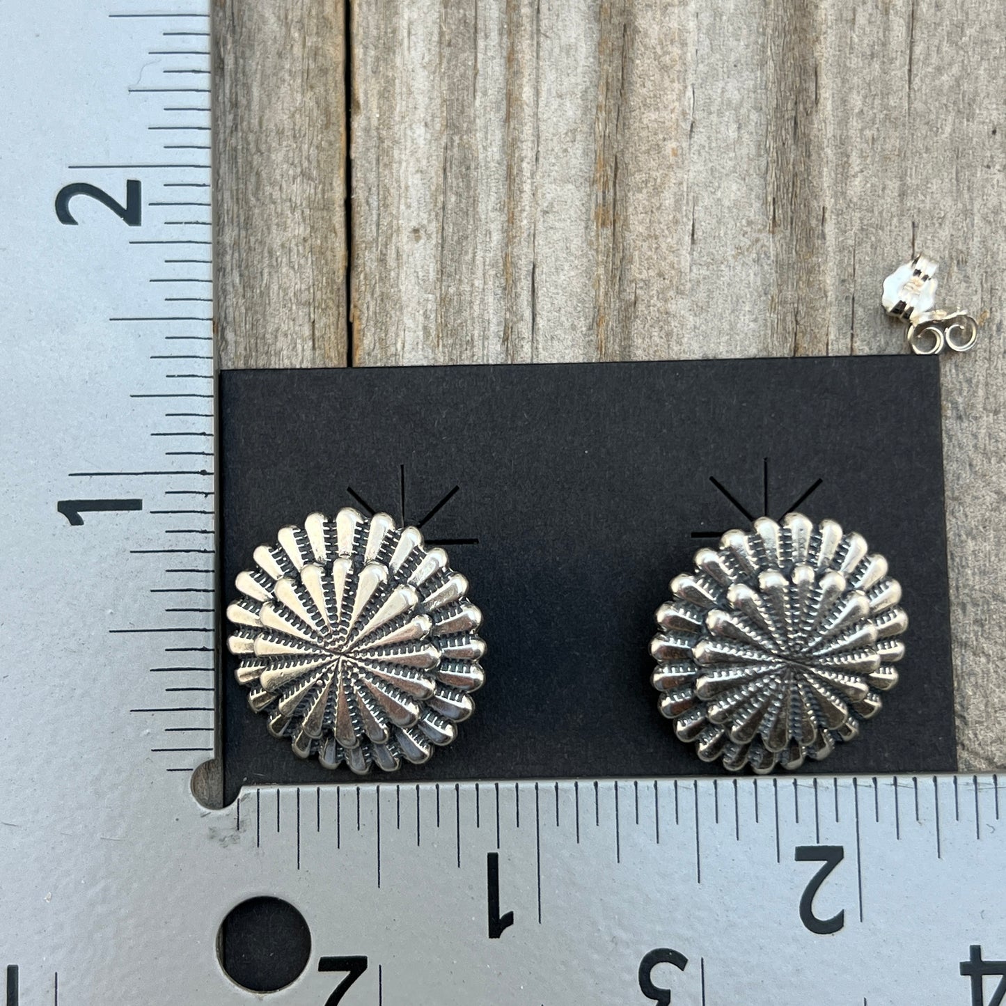 3/4"  concho earrings Sterling silver Rita Largo 664