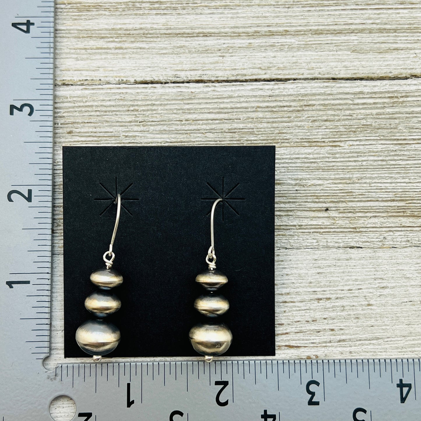 Handmade Sterling silver Navajo Bead Earrings Amanda Larry ER12