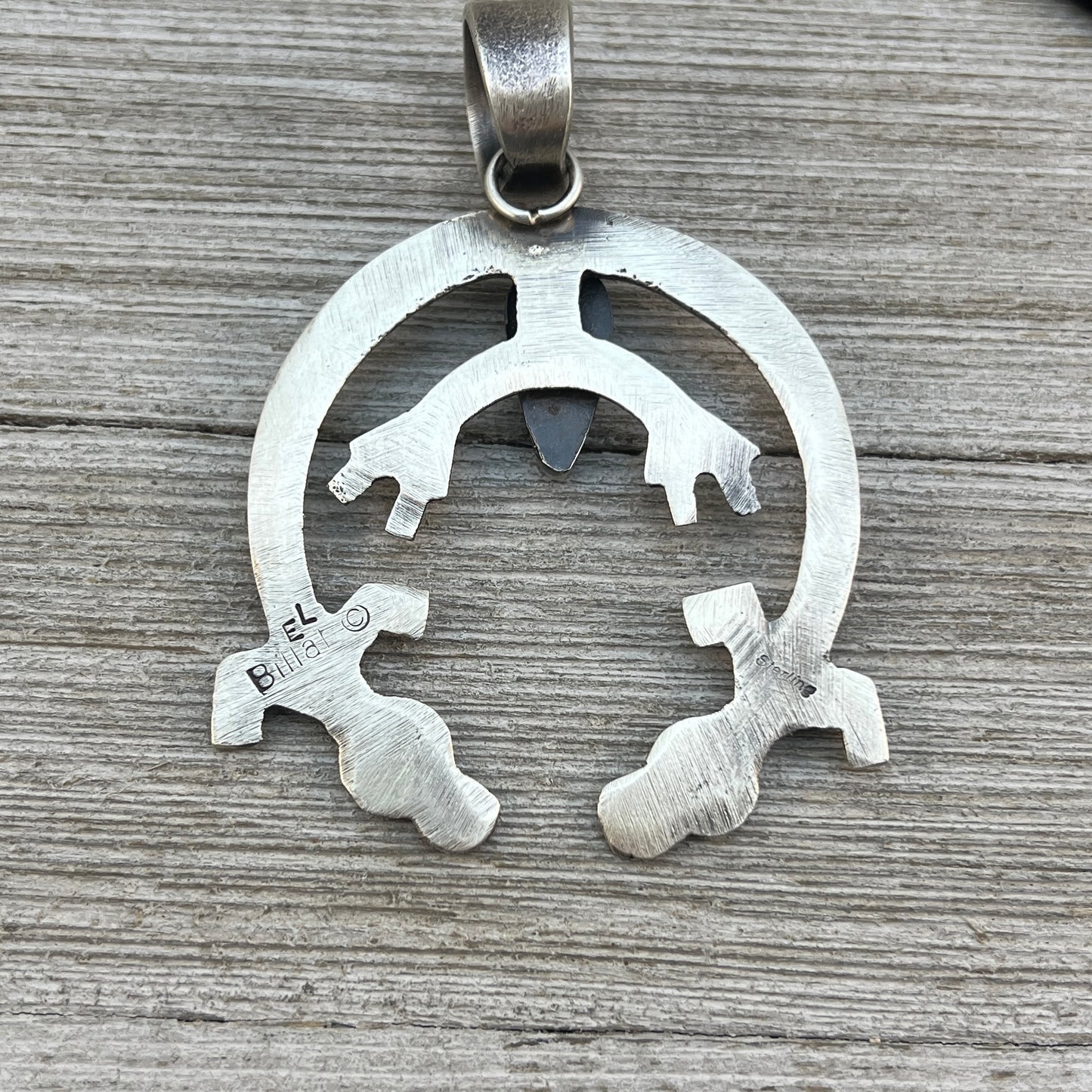 Tufa Cast Naja pendant sterling silver turquoise Navajo Eva and Linberg Billah