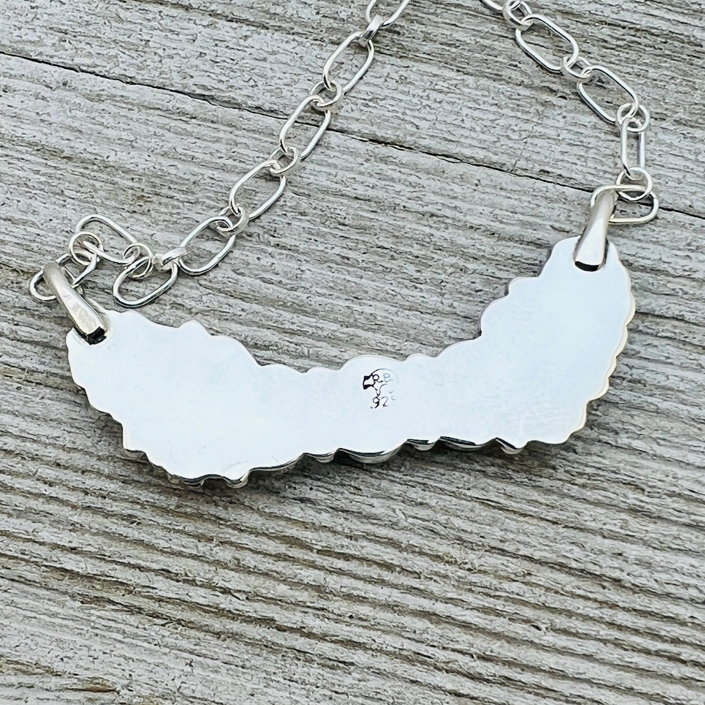 19" adjustable Blue Campitos 3 stone floral bar necklace Sterling Silver NK28