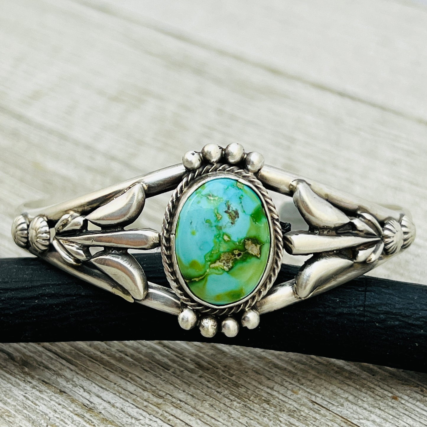 6 1/4" Sonoran Gold polychrome Turquoise cuff bracelet sterling silver Bobby Platero BR11