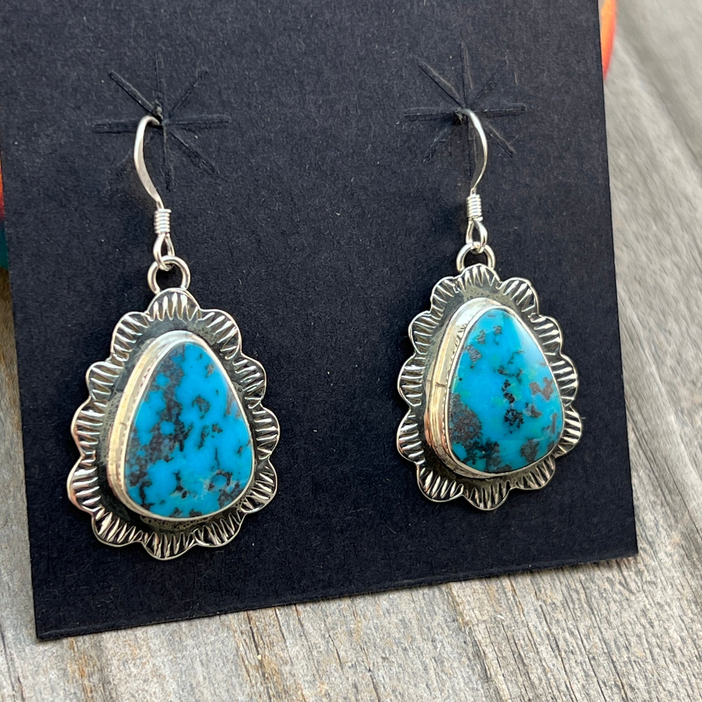Sterling silver Teardrop Turquoise Earrings Annette Martinez Sterling Silver 847