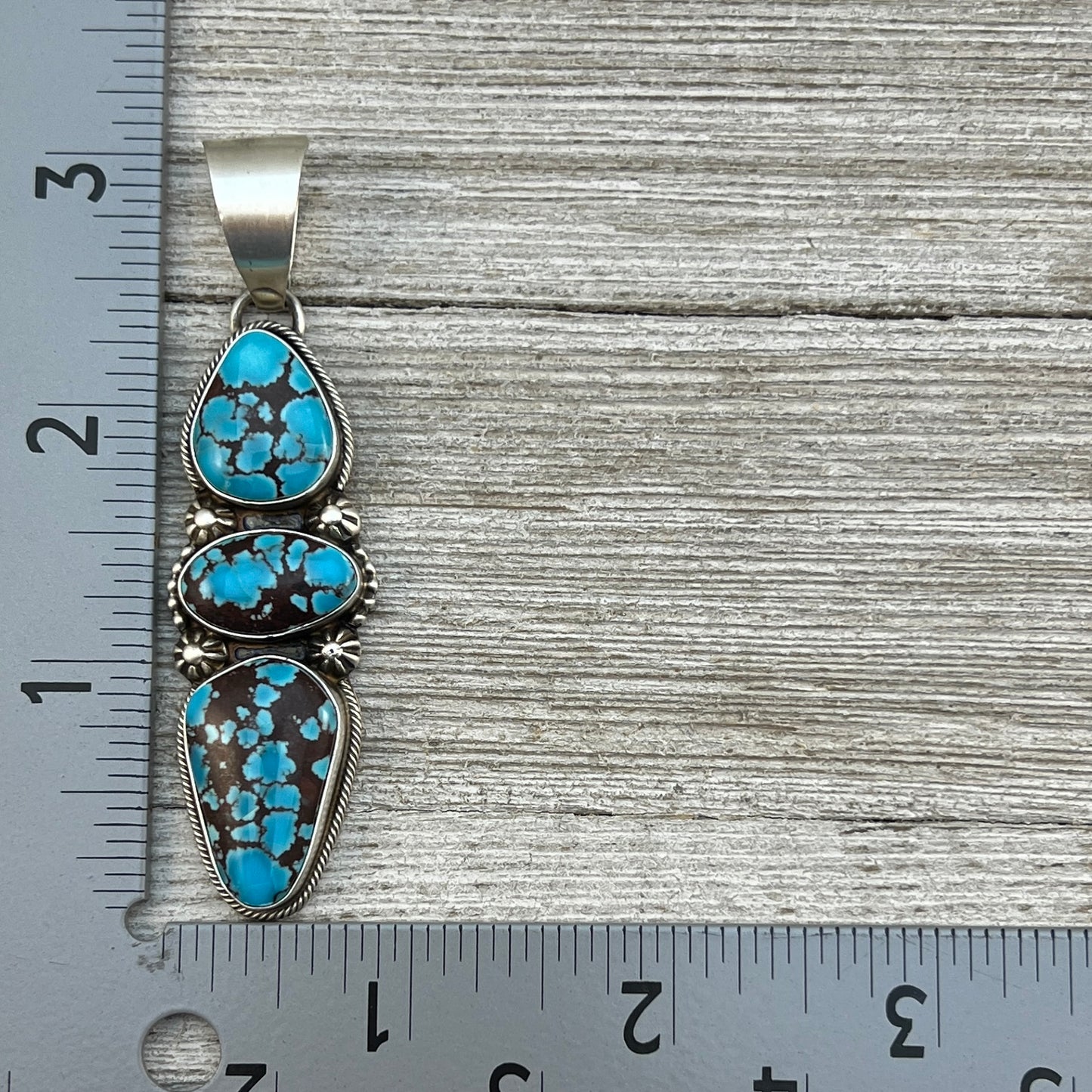 Egyptian Turquoise sterling silver pendant 5 Navajo Kathleen Livingston