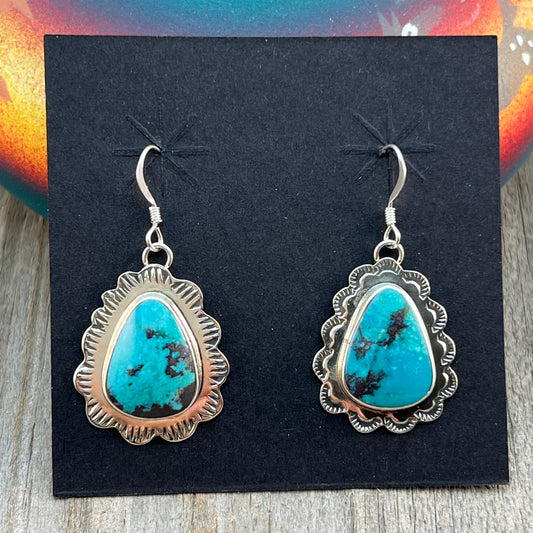 Sterling silver Teardrop Turquoise Earrings Annette Martinez Sterling Silver 844