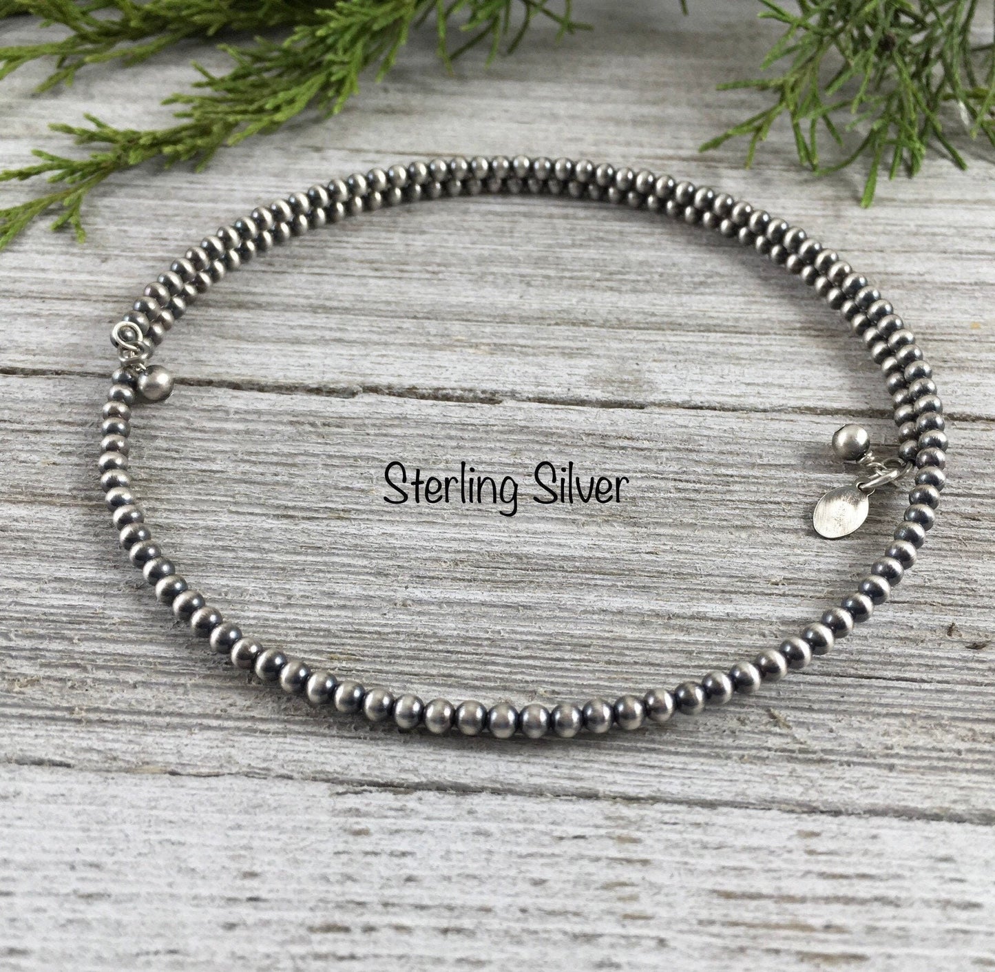 3mm, real 925 Sterling Silver, Western Pearls Necklace, Classic Western Necklace, memory wire choker