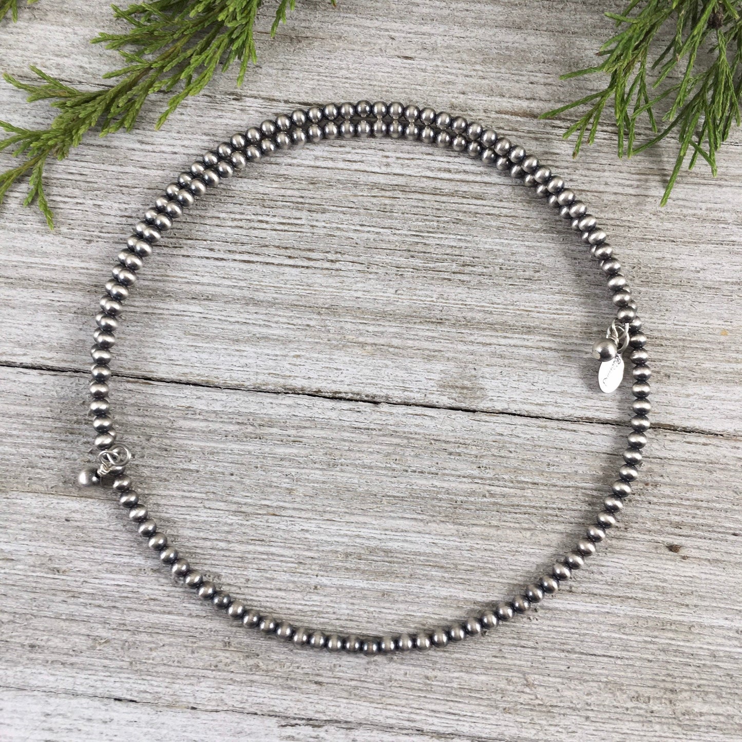 3mm, real 925 Sterling Silver, Western Pearls Necklace, Classic Western Necklace, memory wire choker
